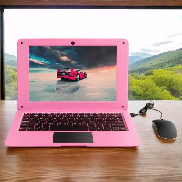 Alt view image 2 of 5 - Laptop Computer Mini 10 Inch Quad Core Powered by Android 12 Netbook 64GB Small Computer with WiFi Webcam Bluetooth,Charger Mouse Included,Suitable for Children and Students, 4 Color Options (Pink)