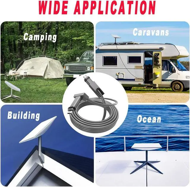 Alt view image 5 of 5 - GTOMNI Starlink Cable 150FT Satellite Replacement Cable for Starlink Actuated Gen 2 Dish and Router,Starlink Rectangular Satellite V2 Starlink Cable Extension for Starlink Accessories, Grey