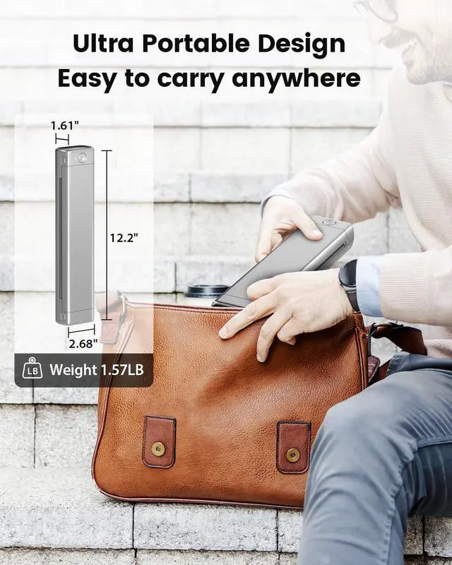 Alt view image 5 of 5 - Itari Portable Printers Wireless for Travel, M08F Inkless Thermal Printer Support 8.5'' x 11'' US Letter, Bluetooth Mobile Printer Compatible with Android and iOS Phone & Laptop