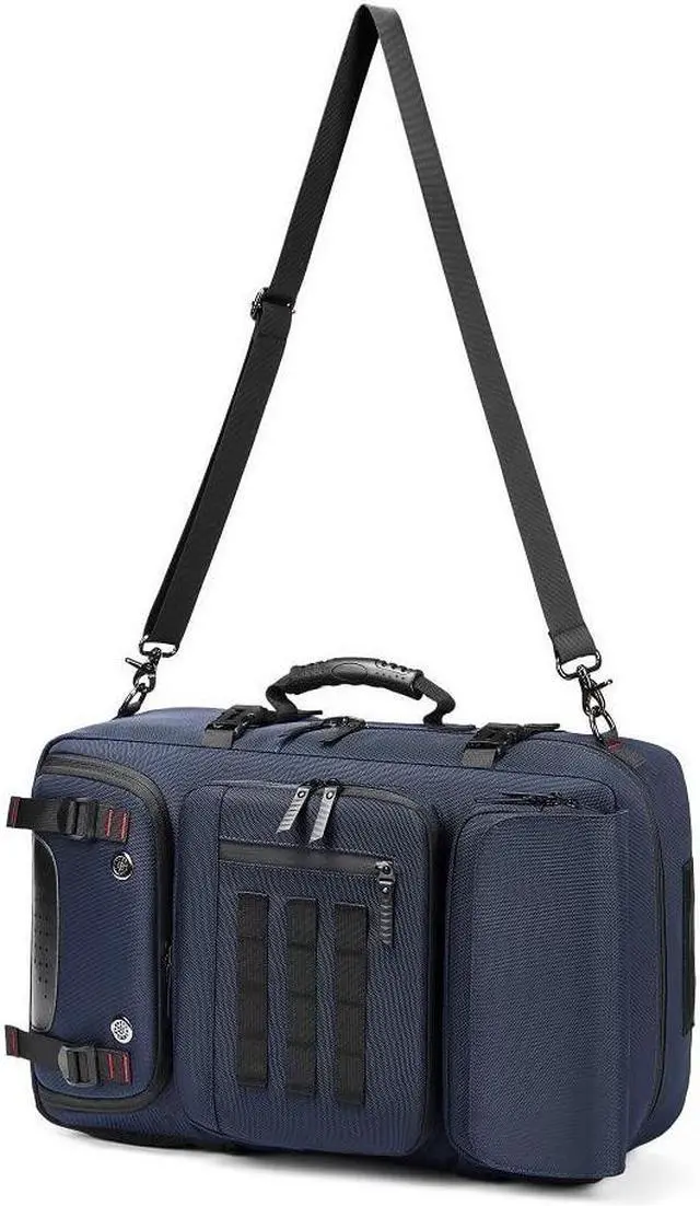 Alt view image 3 of 5 - Men travel backpack,waterproof 17 inch Business Laptop with Separate Shoe Bag,Hidden USB charging port Hiking backpack 50L outdoors trekking  (blue)