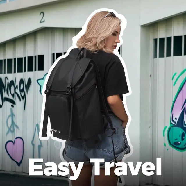 Alt view image 3 of 5 - HIMZ WARRIOR Black Mens Backpack for Work Laptop Backpacks Heavy Duty, Casual Daypack for 16" Water Resistant Back Packs for Travel, Women College