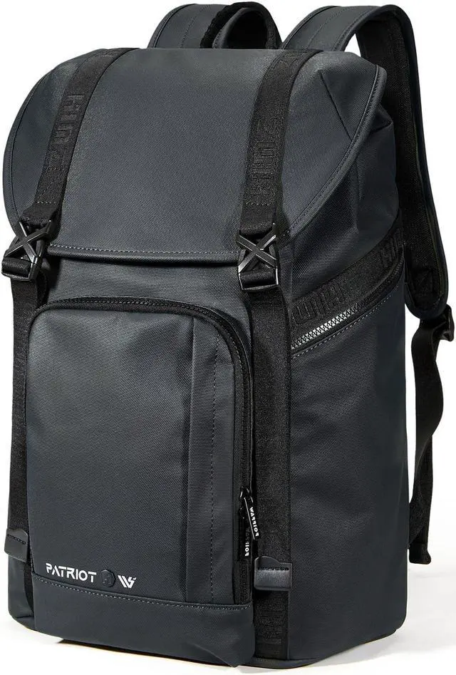 Main image of HIMZ WARRIOR Black Mens Backpack for Work Laptop Backpacks Heavy Duty, Casual Daypack for 16" Water Resistant Back Packs for Travel, Women College