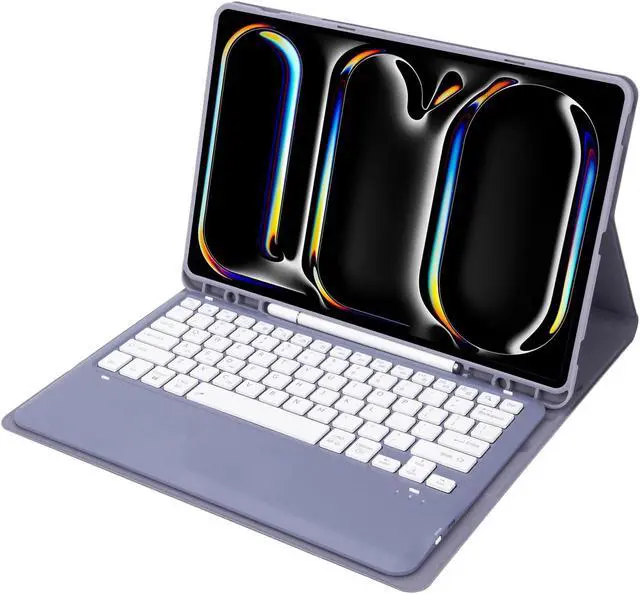 Alt view image 2 of 5 - KcoxdCn New iPad Pro 13 Inch 2024 Keyboard Case for iPad Pro 13 Inch Keyboard Case 2024 Model 7th Generation with Pencil Holder Mutil Angles Stand Cover Detachable Wireless Keyboard (Violet)