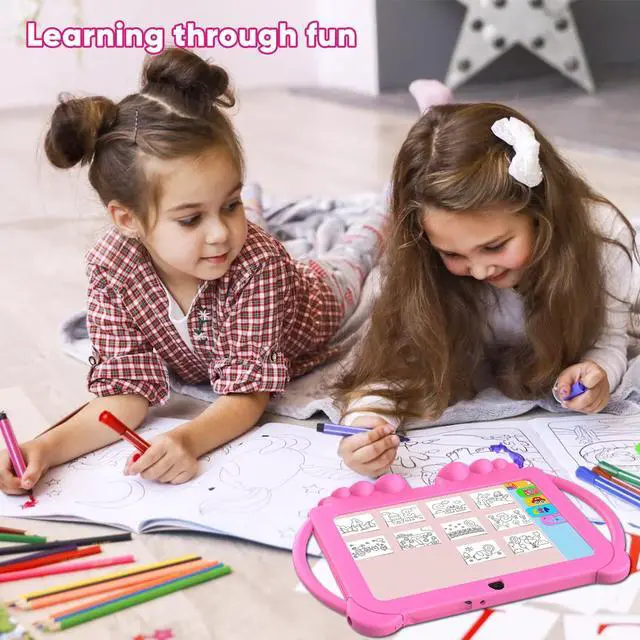 Alt view image 5 of 5 - HOTTABLET Kids Tablet 7 inch Android 12, 4GB RAM 32GB ROM, 512GB Expandsion, with Parental Control, WiFi, Bluetooth, Dual Camera with Silicone Case, 1PCS(Pink)