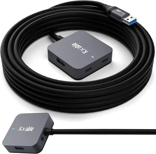 Main image of Upgrade USB Extension Cable 25FT with 4-Port (2 A + 2 C), Long USB 3.0 Type-A Extender Cord, Y Splitter Hub, Type-A Male to A-Female + C-Female Extender Cord