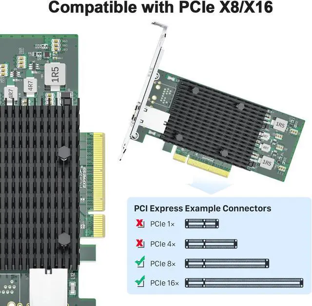 Alt view image 4 of 5 - 10GbE Copper Network Bundle: Versatile Pack of 2 SFP+ to RJ45 Transceiver and PCI-E NIC for Intel X540-T1