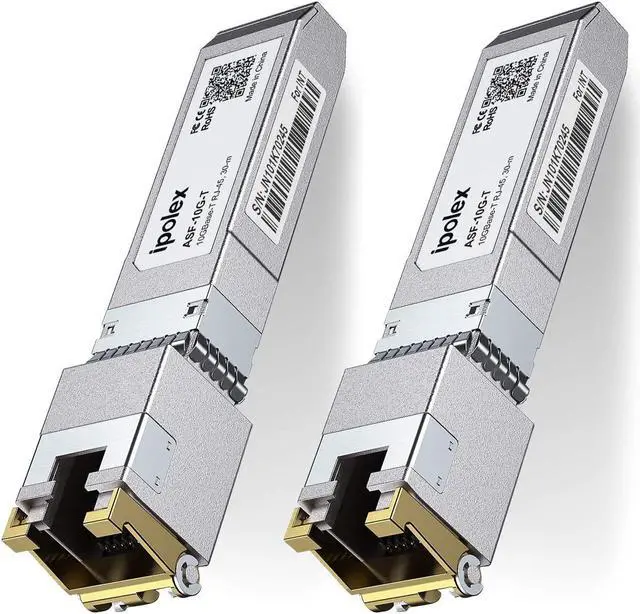 Alt view image 5 of 5 - 10GbE Copper Network Bundle: Versatile Pack of 2 SFP+ to RJ45 Transceiver and PCI-E NIC for Intel X540-T1