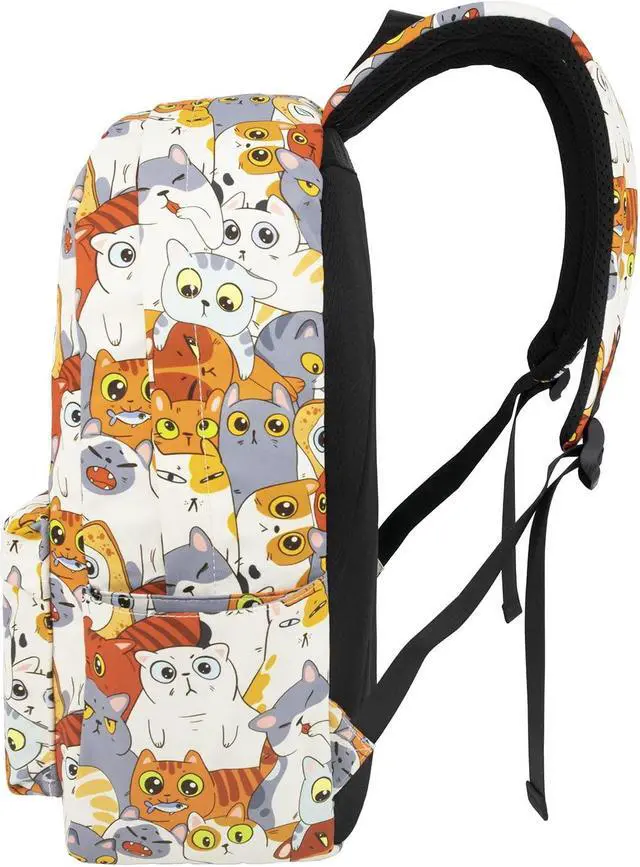 Alt view image 3 of 5 - LI-LOVE Backpack Cute Cat Backpacks for Girls Boys Teens Kids College Middle Elementary High School Student Bookbags Travel Waterproof Book Bag Laptop Back Pack