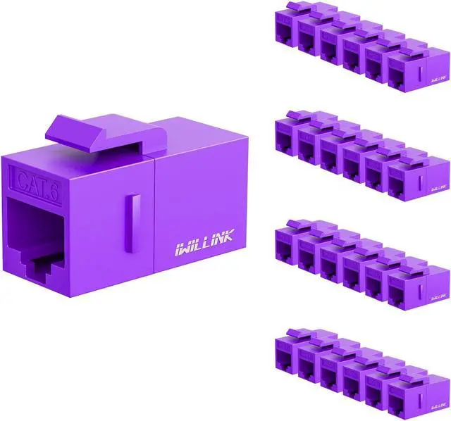 Alt view image 2 of 5 - iwillink RJ45 Cat6 Keystone Coupler 25-Pack and Cat6 Coupler RJ45 Cat6 Shielded Coupler 10-Pack
