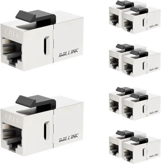 Alt view image 3 of 5 - iwillink RJ45 Cat6 Keystone Coupler 25-Pack and Cat6 Coupler RJ45 Cat6 Shielded Coupler 10-Pack