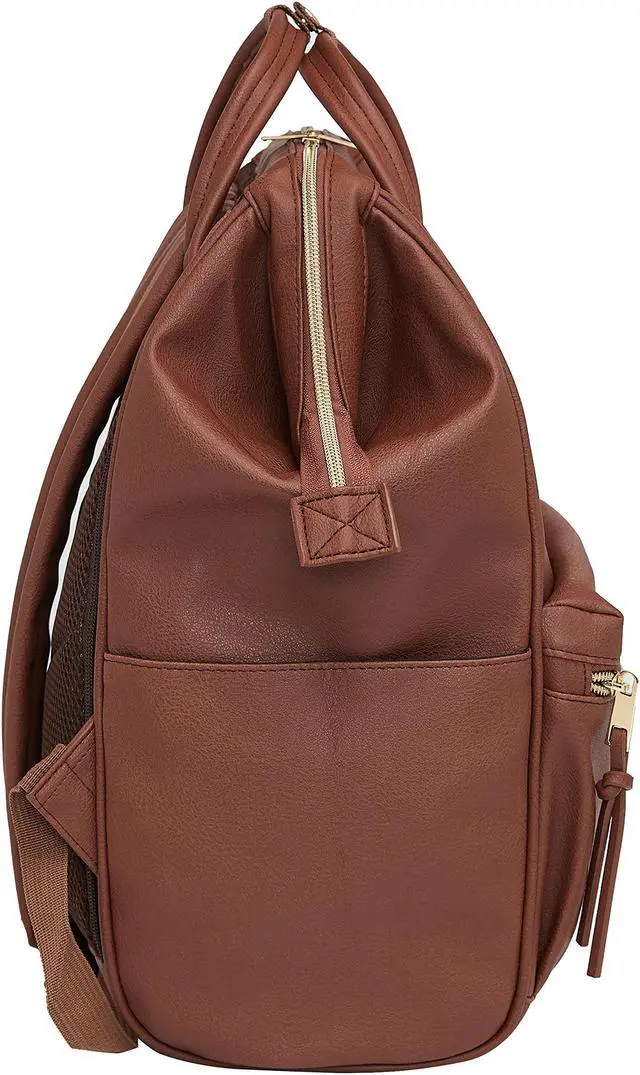 Alt view image 4 of 5 - Kah&Kee Leather Backpack for Women and Men 15-inch Laptop Bag | Teacher Professional, Diaper Bag Backpack, Ideal for Work, School, Nurse, College & Travel (Brown, Medium)