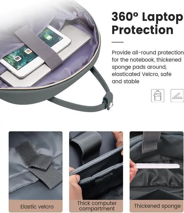 Alt view image 4 of 5 - LOVEVOOK Laptop Backpack for Women, 15.6 Inch Computer Backpack for Teacher Nurse with Water Resistant, Lightweight Travel Work Backpack with USB Charging Port, Quilted Commuter Backpack, Dark Gray