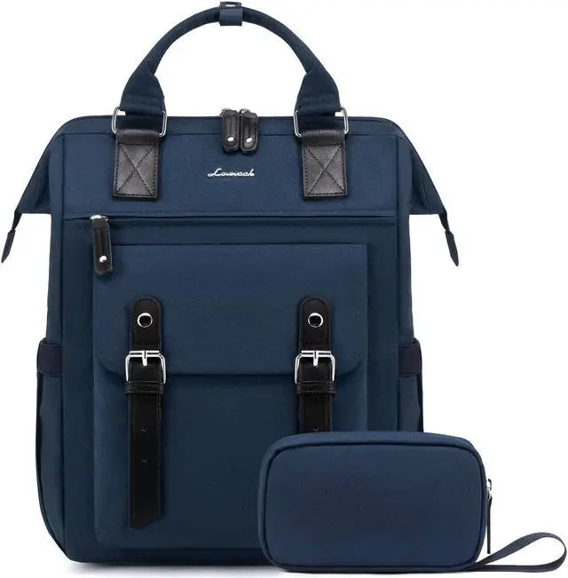 Main image of LOVEVOOK Laptop Backpack for Women Work Travel Backpack College Backpack Purse Business Commuter Computer Bag Teacher Doctor Nurse Bags, 15.6 Inch, Blue-black