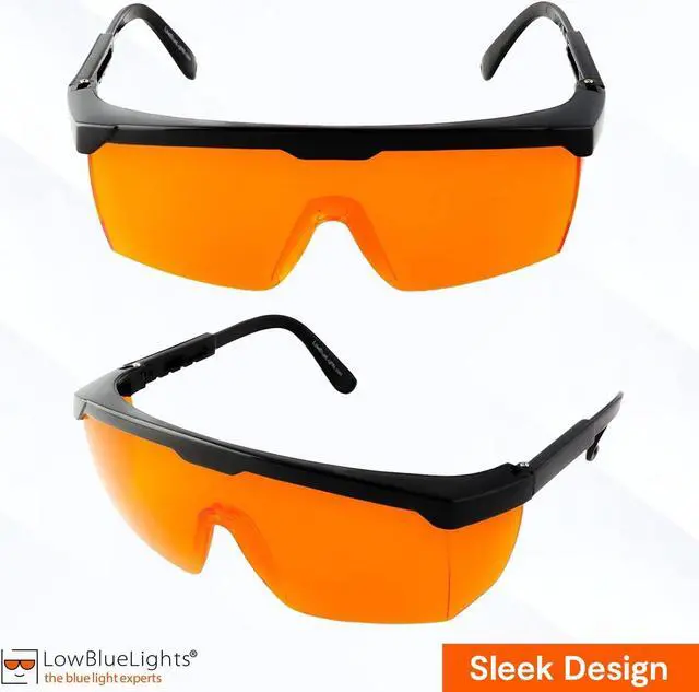 Alt view image 2 of 5 - LowBlueLights 100% Blue Light Blocking Glasses, Amber Wraparound Dual Lenses for Enhanced Sleep, TV, Gaming, Computer Quality for Men & Women (Winners)