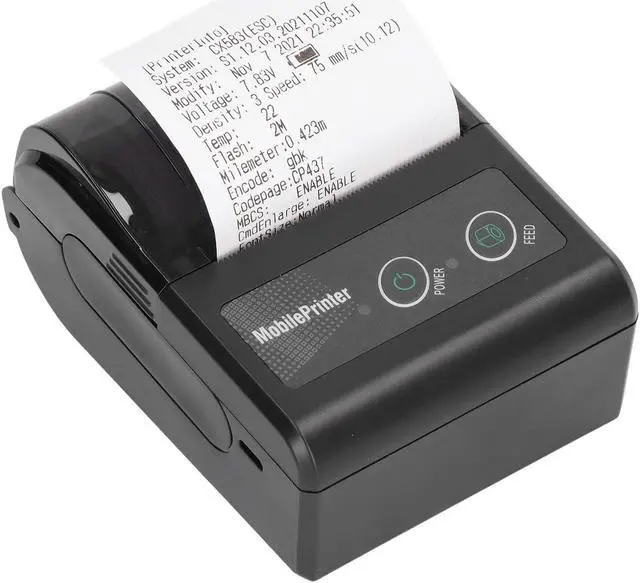 Main image of Luqeeg Portable Bluetooth Receipt Printer, 57mm Thermal Printer, USB Smartphone Control, 200dpi Resolution with 1 Roll Paper, Supports Android & iOS