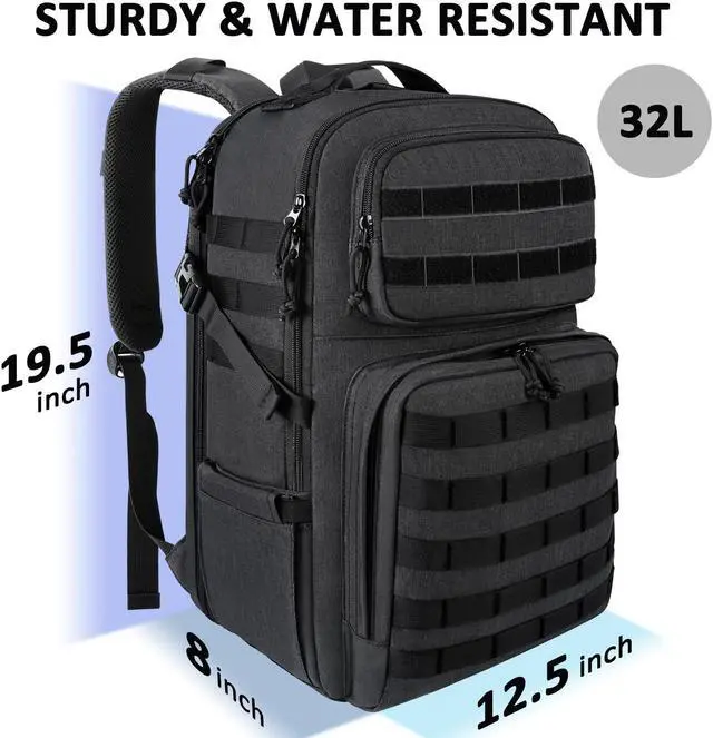 Alt view image 4 of 5 - MATEIN 17 inch Laptop Backpack, Large Military Tactical Backpack for Men TSA Approved, Water Resistant Gym Daypacks Computer Bag, Carry on Travel Rucksack for Work Army Camping Hiking