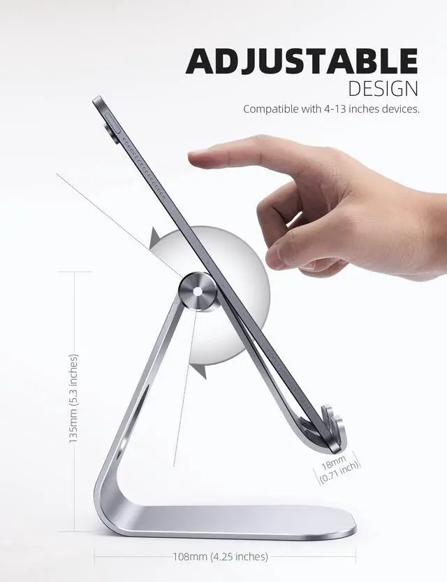 Alt view image 4 of 5 - Lamicall Tablet Stand + 65g Light for Magsafe Wallet Stand