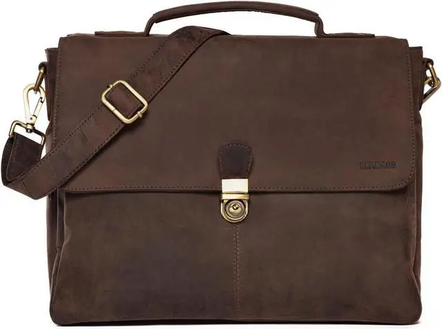 Main image of LEABAGS Texas shoulder bag made of genuine buffalo leather in vintage look I laptop bag up to 15 inch I business bag I leather bag I shoulder bag I 15x13x4 inch