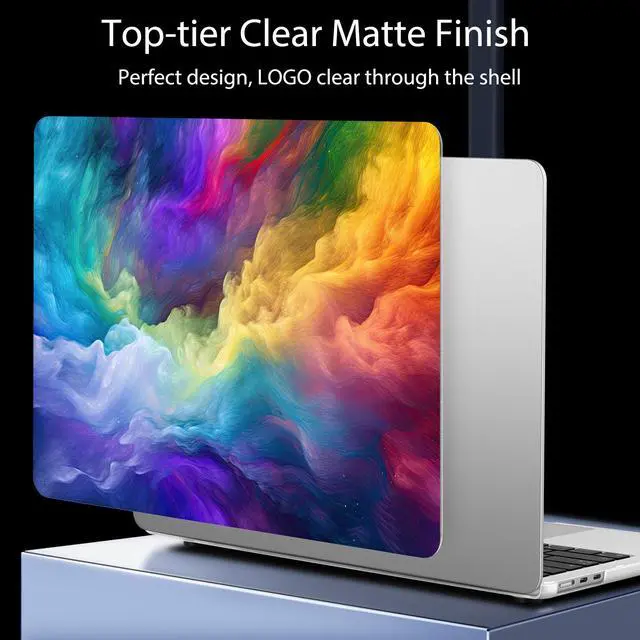 Alt view image 4 of 5 - Mektron Ultra Thin Armor Case Compatible with MacBook Air 13.6 inch Printed Cover 2025-2022 M4 M3 M2 A3240 A3113 A2681, Protective Hard Shell with Fold Kickstand, Rainbow Cosmic