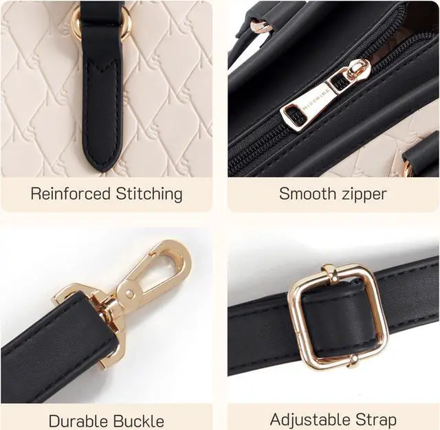 Alt view image 5 of 5 - Missnine Laptop Tote Bag for Women 15.6 inch Embossed PU Leather Work Bag Profession Briefcase Designer Computer Bag