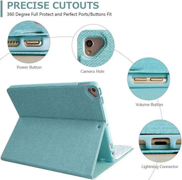 Alt view image 5 of 5 - MMK for iPad Keyboard Case for 10.2" 9th/8th/7th Generation 2021/2020/2019, Detachable Wireless BT Keyboard with Magnetic Protective Cover with Pencil Holder for iPad Pro 10.5" 2019