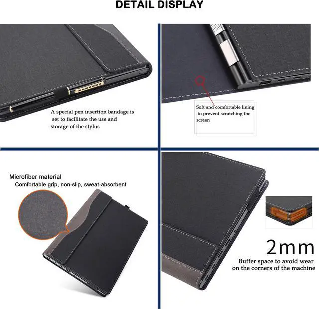 Alt view image 5 of 5 - Laptop Case Cover for HP EliteBook 860 16 inch G9 G10 Sleeve&for HP EliteBook 865 16 inch G9 G10&for HP ZBook Firefly 16 G9 G10,Detachable PU Leather Protective Shell Bag with Pen Holder (Dark Grey)
