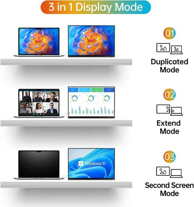 Alt view image 4 of 5 - MNN Portable Monitor 14 inch FHD 1920 * 1200P USB C HDMI Ultra-Slim IPS Travel Display w/Smart Cover & Speakers, HDR Plug&Play, External Monitor for Laptop PC, Phone,Mac(400cd/m² Brightness)