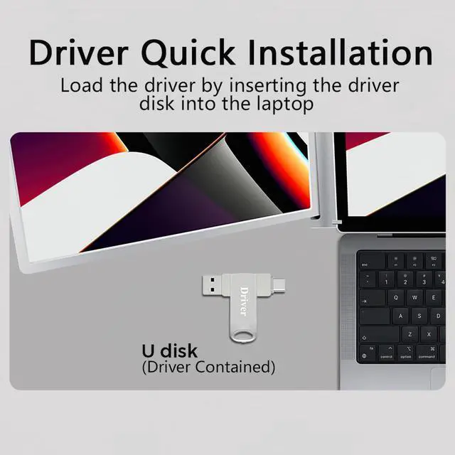 Alt view image 5 of 5 - MNN 14" Triple Portable Monitor, FHD 1080P IPS Laptop Monitor Extender Full Function Type-C/HDMI Ports, Foldable Dual Screen Extender for 13.3''-17.3" Compatible with Windows, Mac
