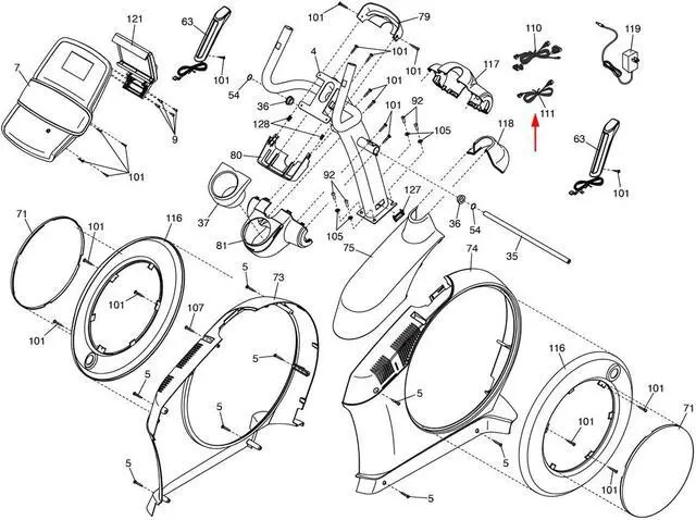 Alt view image 3 of 5 - 290160 DC Power Jack Wire Harness, Compatible with NordicTrack, ProForm, FreeMotion, Epic Elliptical Machines  Replaces Lower Power Port Connector, 11.8in Cable