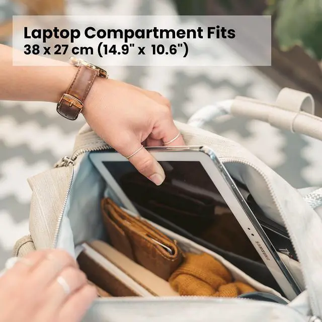 Alt view image 4 of 5 - Nordace Comino Totepack Smart Convertible Bag Backpack with USB Charging Port, Water Resistant - 15.6 Inch Laptop Compartment Laptop Backpack for Everyday, Work (Gray)