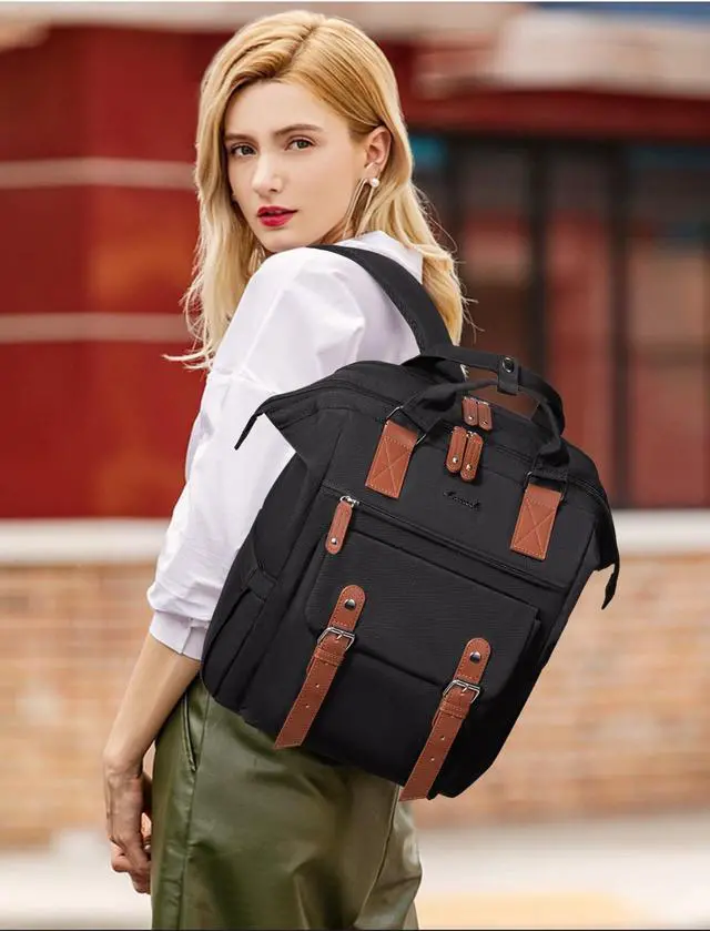 Alt view image 2 of 5 - LOVEVOOK Laptop Backpack Women, Teacher Work Backpack with Laptop Compartment, Nurse Bags Computer Backpack Purse for Women Business Travel College Laptop Bag Daypack, 15.6 Inch, Upgraded
