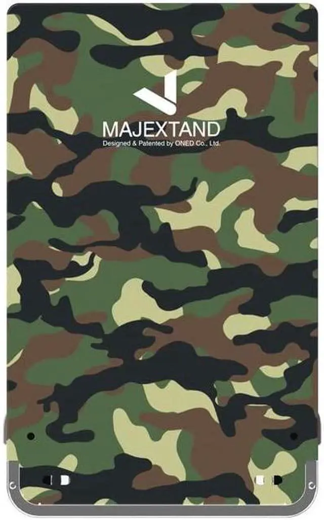 Main image of MAJEXTAND Cell Phone and Tablet Stand with 30 Heights and Angles, Landscape & Portrait Modes, Portable Adjustable Ergonomic Stand, Switch Phone and Tablet in 1 Second, US Patented (Camouflage Green)