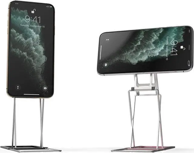Alt view image 3 of 5 - MAJEXTAND Cell Phone and Tablet Stand with 30 Heights and Angles, Landscape & Portrait Modes, Portable Adjustable Ergonomic Stand, Switch Phone and Tablet in 1 Second, US Patented (Camouflage Green)