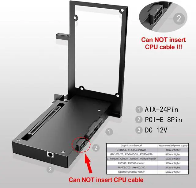 Alt view image 3 of 5 - External GPU Dock Station, Mini eGPU Enclosure Compatible with Thunderbolt 3/4,USB4 40Gbps Graphics Card Dock Compatible with NVIDIA/AMD PCIe, PD 85W, Daisy Chain, DC/ATX/SFX/FLEX Support (ORA-GDS-01)