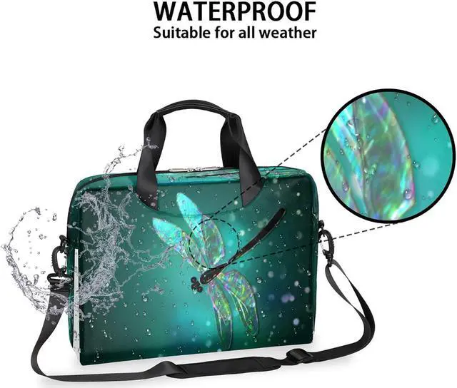 Alt view image 2 of 4 - Dragonfly Pattern Computer Bag, Waterproof Laptop Sleeve Case, 16 Inch Laptop Satchel Briefcase Carrying Bag for Men Women Business Travel College