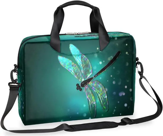 Main image of Dragonfly Pattern Computer Bag, Waterproof Laptop Sleeve Case, 16 Inch Laptop Satchel Briefcase Carrying Bag for Men Women Business Travel College