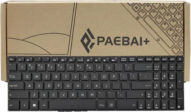Main image of PAEBAI+ Replacement Laptop Keyboard Compatible with Asus VivoBook X405 X505 X705 Series 17" Laptop No Backlit US Layout