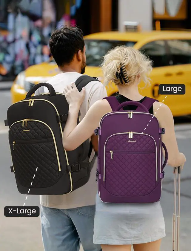 Alt view image 2 of 5 - LOVEVOOK Carry on Backpack, 30L Travel Backpack for Women Airline Approved,Luggage Business Weekender Overnight Daypack as Personal Item fit for 15.6 inch Laptop,Purple
