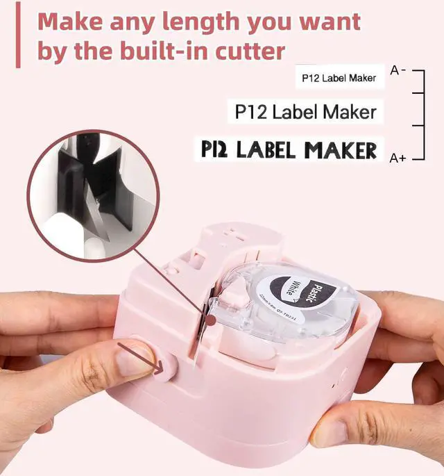 Alt view image 5 of 5 - Phomemo P12 PRO Label Printer, Bluetooth Wireless Mini Pocket Smartphone Label Maker Machine with Tape, Direct Thermal Printer Rechargeable Labeler Compatible with iPhone/Android, Rechargeable Labeler