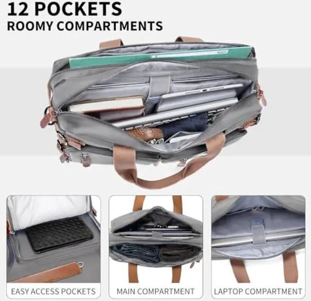 Alt view image 4 of 5 - PS Le Periple 3 in 1 Computer Bag for Men, 17.3 Inch Laptop Backpack for Men, Work Bag for Men, Work Briefcase, Laptop Bag,Grey