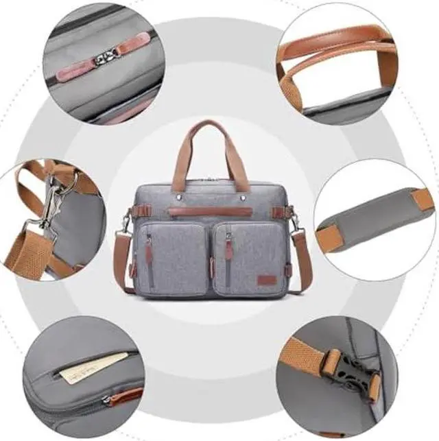 Alt view image 5 of 5 - PS Le Periple 3 in 1 Computer Bag for Men, 17.3 Inch Laptop Backpack for Men, Work Bag for Men, Work Briefcase, Laptop Bag,Grey