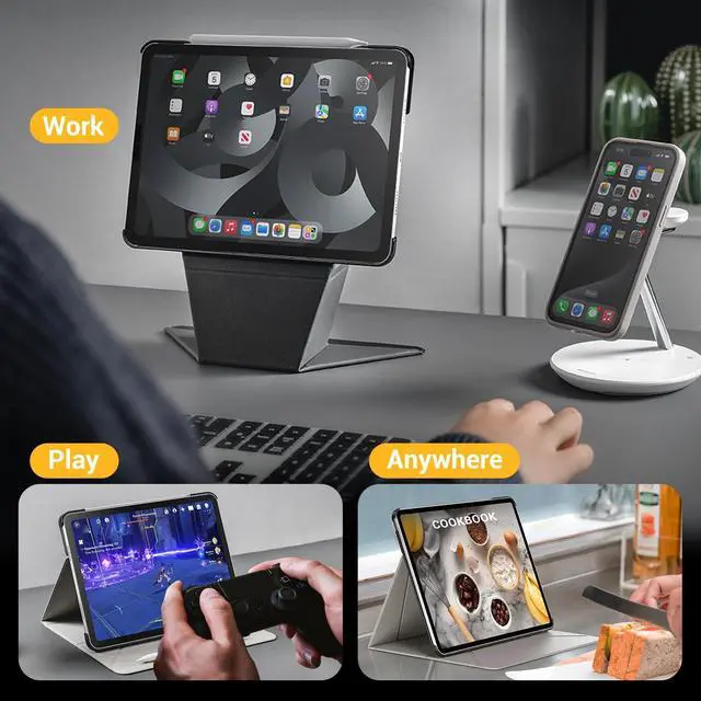 Alt view image 5 of 5 - MAGEASY Multi-Angle Case for 2025 M3 & 2024 M2 iPad Air 11" - Turn iPad Into A Monitor, Float Folio Case with Scratch Resistant & Anti-Stain, Portable iPad Stand | Lift - Gray Starlight