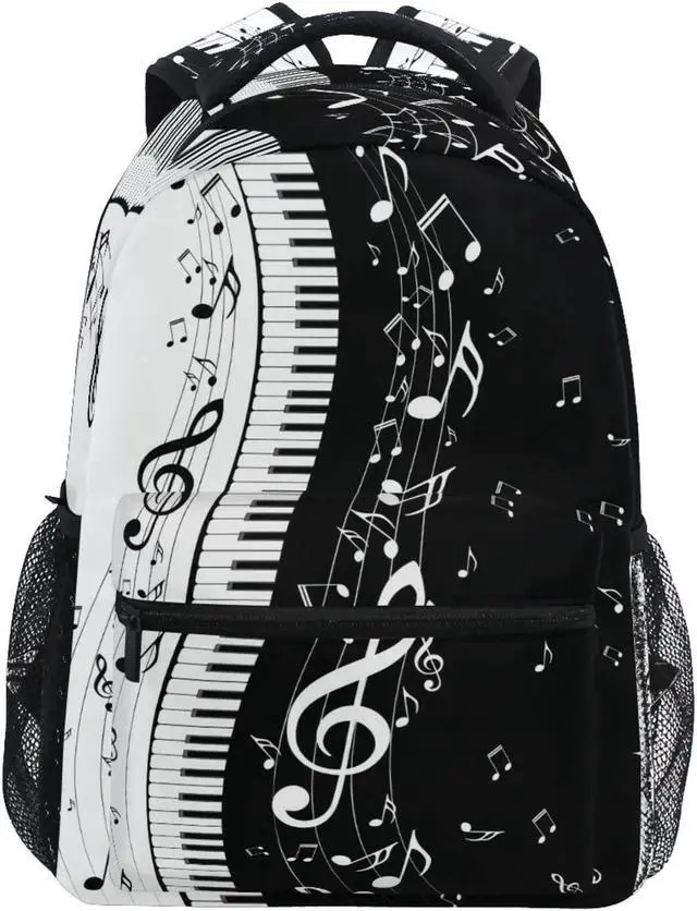 Main image of QUGRL Piano Music Note School Backpack for Girls Boys Large Bookbag Laptop Computer Bag Casual Hiking Travel Daypack Backpack Schoolbag for Teens College 16 Inch