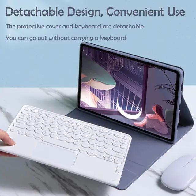 Alt view image 5 of 5 - QYiiD Keyboard Case with Mouse for Lenovo Tab P11 Pro 2nd Gen 11.2" 2022 (TB-132FU/ TB-138FC), Folio Keyboard Case Cover with Detachable Wireless Keyboard for Lenovo Tab P11 Pro Gen 2, Purple