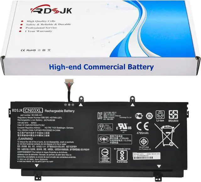 Main image of RDSJ CN03XL CNO3XL Laptop Battery for HP Envy 13-AB 13T-AB 13-AB001 13-AB099 13T-AB000 13-AC033DX CN03057XL HSTNN-LB7L 901308-421 901345-855 11.55V 57.9Wh