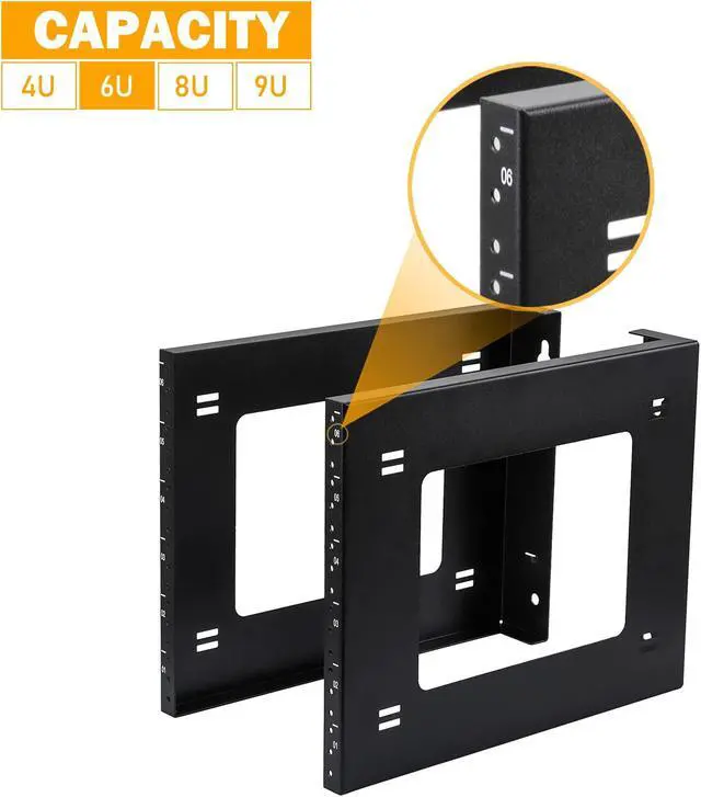 Alt view image 4 of 5 - RIVECO 6U Open Frame Rack Wall Mount & Desktop Mount, No Assembly Required Server Rack for Network Equipment
