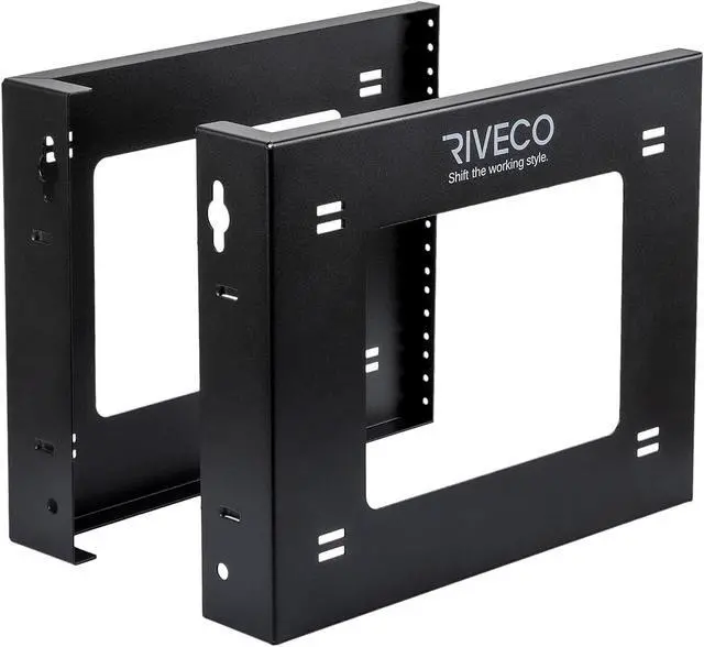 Alt view image 2 of 5 - RIVECO 6U Open Frame Rack Wall Mount & Desktop Mount, No Assembly Required Server Rack for Network Equipment