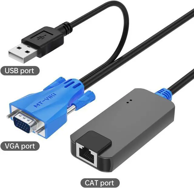 Alt view image 5 of 5 - MT-VIKI 4 Pack USB VGA to RJ45 Dongle, Work for MT-VIKI CAT6 KVM Switch (1708MS-IP) Extend Distances up to 230ft/70m from KVM Console to Servers