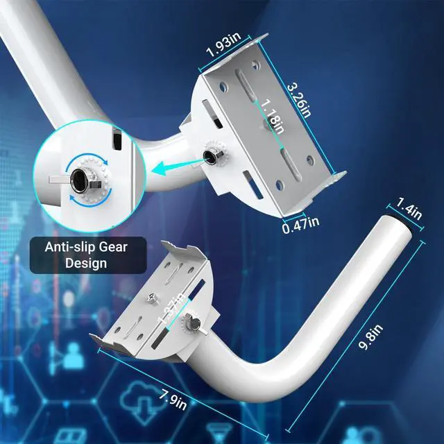 Alt view image 3 of 5 - NICGIGA Wireless Bridge Bracket Mount, Pole and Wall-Mounted Mount for Outdoor Point to Point AP Access Client Bridge CPE, 2-Pack