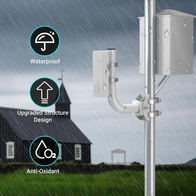 Alt view image 5 of 5 - NICGIGA Wireless Bridge Bracket Mount, Pole and Wall-Mounted Mount for Outdoor Point to Point AP Access Client Bridge CPE, 2-Pack